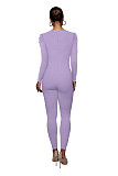 Women Square Collar Long-sleeved Slim Length Jumpsuit HXZY-0325