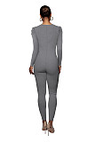 Women Square Collar Long-sleeved Slim Length Jumpsuit HXZY-0325