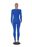 Women Square Collar Long-sleeved Slim Length Jumpsuit HXZY-0325