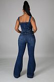 Women Straps Sleeveless Womens Wide Leg Denim Jumpsuit LX-6048