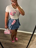 Blue Sexy Slim Package Hips Denim Mini Skirt LX-3549