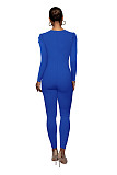 Women Square Collar Long-sleeved Slim Length Jumpsuit HXZY-0325