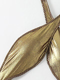 Golden Sexy Women Backless One-piece Bikini Swimsuit MJ-031