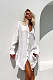 Solid Textured Button-Front Dress With Ruffled Hem Mini Dress RC-3257