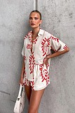 2024 Fashion Button Up Shirt and Shorts Set RC-3256