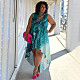 Fashion Printed Women Sleeveless Round Neck Large Size Dress NNWY-7988
