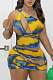 Women Sexy Hollow-out Print Single Shoulder Bodycon Mini Dress RS-23013