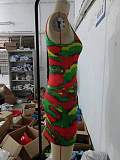Women Sexy Hollow-out Print Single Shoulder Bodycon Mini Dress RS-23013
