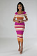 Fashion Sweater Crew Neck Knit Slim Short-sleeved Midi Dress OSM-4454