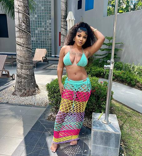 Summer Knitted Hand Hook Strap Beach Bikini Three-piece Sets CM-8713