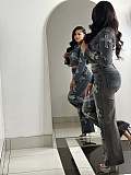 Fashion Women Cross Burn Long Pants Denim Sets 2 Pieces CM-8710
