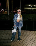 Fashion Women Cross Burn Long Pants Denim Sets 2 Pieces CM-8710