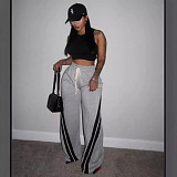 Grey Sweatpants for Women Straight Casual Female Joggers Pants High Waist GT-9170