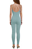 Casual Girls Straps Sleeveless Tight Yoga Jumpsuit HXZY-034
