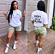 2024 Casual Printed Girls Round Neck Tops And Shorts 2 Pieces Set LSL-0019