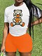 Crew Neck Short Sleeve Top & Solid Shorts Outfits DN-N8008M58