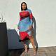 2024 Fashion Women Print Mesh Full Sleeved Split Maxi Dress YD-8797