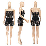 Sexy Lace Transparent Strapless Nightclub Romper DD-88226