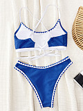 Women Push-up Blue Bikini Swimsuit Sets XM-690
