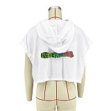 Summer Smiling face Printed Short Sleeve Hoodie T-shirt DD-88213