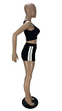Workout Letter Print Vest Crop Tops Sport Shorts Tracksuit XY-9305