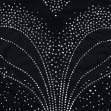 Lady Hot Drilling Transparent Patchwork Black Slim Long Dress NY-3151