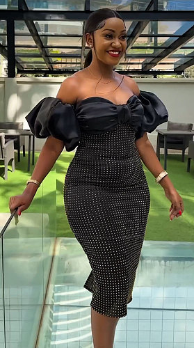 Sexy Off Shoulder Strapless Hot Drilling Split Black Maxi Dress NY-3167