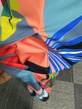 Fashion Printed Women Ruffles Bandage Patchwork Long Skirt Sets NY-10760