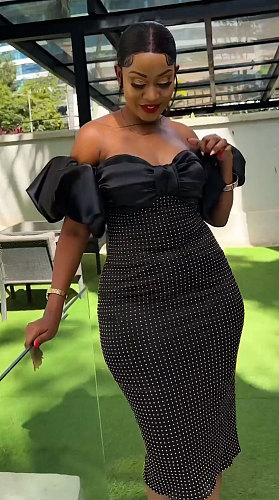 Sexy Off Shoulder Strapless Hot Drilling Split Black Maxi Dress NY-3167