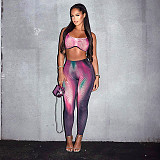 Sexy Printed Crop Vest And Bodycon Pants Women Sporty Suits MXXB-R23ST033