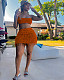 Sexy Women Backless Lace-up Knitted Hollow-out Tassel Short Skirt Sets JP-1095