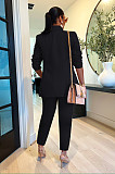 Office Lady Suit 2 Pieces Set Solid Color Blazer And Long Pants AIL-249