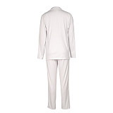 Office Lady Suit 2 Pieces Set Solid Color Blazer And Long Pants AIL-249