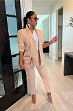Office Lady Suit 2 Pieces Set Solid Color Blazer And Long Pants AIL-249