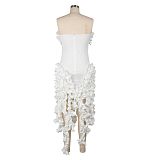 Sexy Strapless Solid Color Ruffles Split Long Club Dress AIL-262