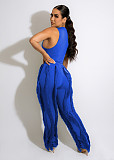 Streetwear Tank Top and Tassel Side Straight Pants Suit AIL-220