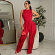 Streetwear Tank Top and Tassel Side Straight Pants Suit AIL-220