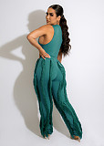 Streetwear Tank Top and Tassel Side Straight Pants Suit AIL-220
