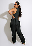 Streetwear Tank Top and Tassel Side Straight Pants Suit AIL-220