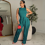 Streetwear Tank Top and Tassel Side Straight Pants Suit AIL-220