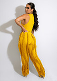 Streetwear Tank Top and Tassel Side Straight Pants Suit AIL-220
