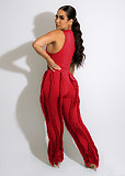 Streetwear Tank Top and Tassel Side Straight Pants Suit AIL-220
