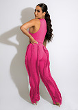 Streetwear Tank Top and Tassel Side Straight Pants Suit AIL-220