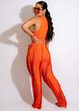 Streetwear Tank Top and Tassel Side Straight Pants Suit AIL-220