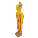 Streetwear Tank Top and Tassel Side Straight Pants Suit AIL-220