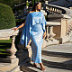 2024 Loose Satin Cape Top 2-piece Dress Set MUE-8058