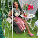 Sweet Print Patchwork Side High Opening O Neck Wrapped Skirt Dresses YNS-2637