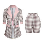 Fashion Lady Short Sleeves Blazer And Shorts 2 Pieces Sets YF-10756