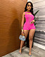 Women Solid Color Hollow-out Backless Sleeveless Knitted Breathable Romper TR-1305