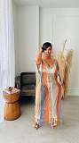 Sexy Hollow-out Stripes Tassel Knitted Long Beach Dress TR-1302
